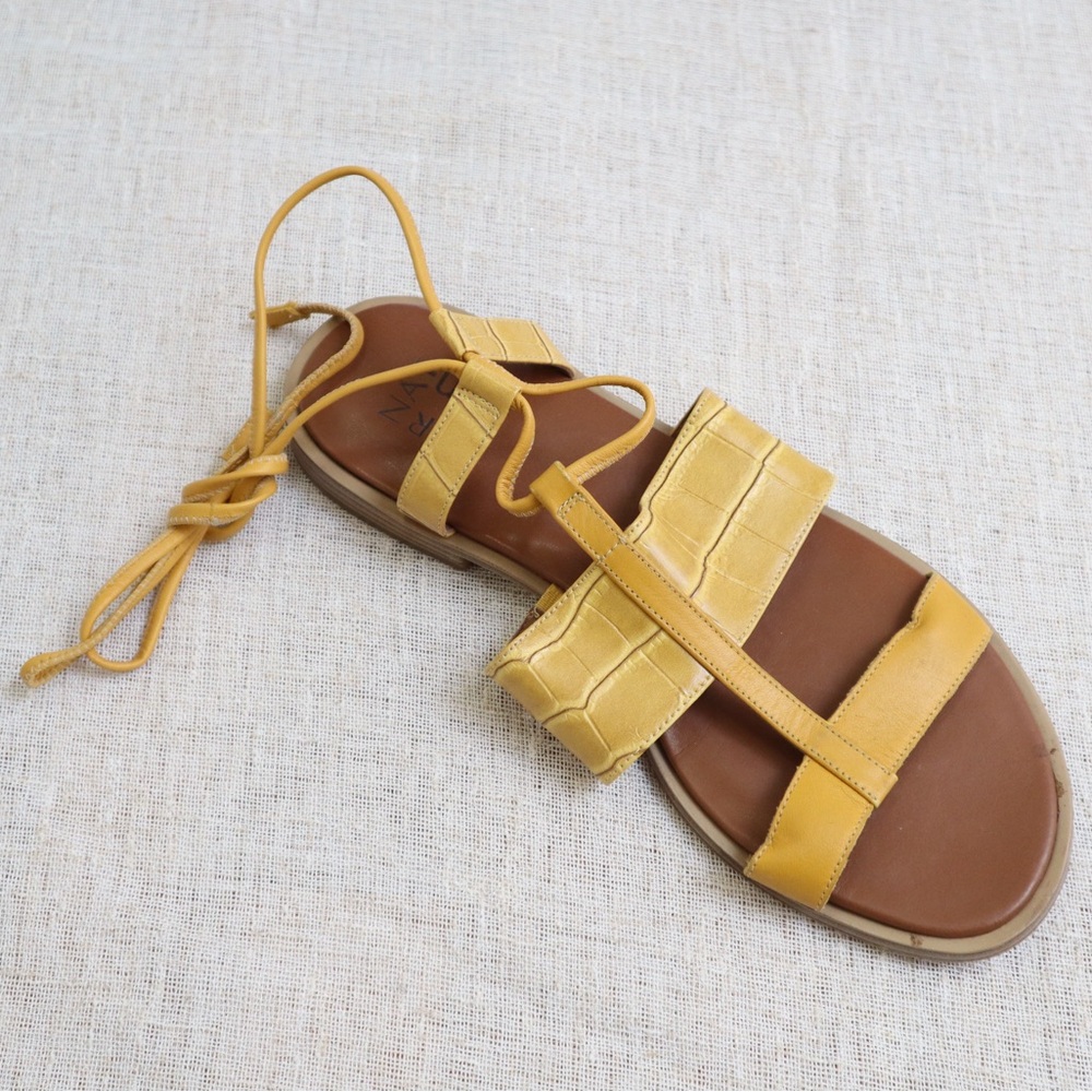 Naturalizer Fayee Yellow Tie Sandals - Picture 7 of 13